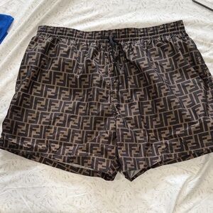 Fendi Brown/Black Monogram Athletic Shorts
